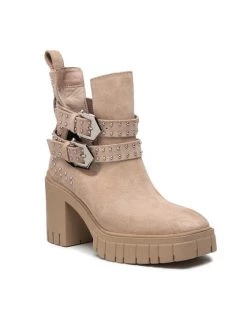 Flash Sale ???? Carinii Γυναίκες Biker Μποτάκια Μποτάκια B7916 Μπεζ ????