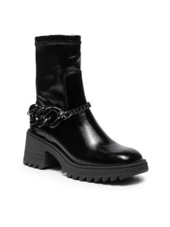 Κουπόνι ???? Carinii Γυναίκες Biker Μποτάκια Μποτάκια B7893 Μαύρο ✨