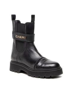 Προώθηση ???? Carinii Γυναίκες Biker Μποτάκια Μποτάκια με λάστιχο B7453 Μαύρο ????