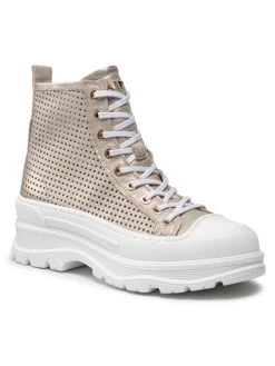 Η καλύτερη συμφωνία ⭐ Carinii Γυναίκες Biker Μποτάκια Μποτάκια B7318 Χρυσό ????