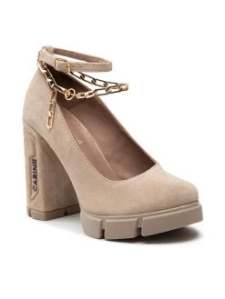 Flash Sale ❤️ Carinii Γυναίκες Γοβάκια Κλειστά παπούτσια B8412 Μπεζ ????