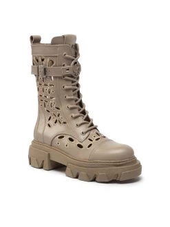 Εξοδος ???? Carinii Γυναίκες Biker Μποτάκια Μποτάκια B8067 Μπεζ ✔️