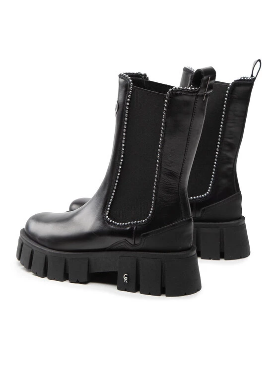 Νέος ???? Carinii Γυναίκες Biker Μποτάκια Μποτάκια με λάστιχο B8234 Μαύρο ⌛ 5 Νέος ???? Carinii Γυναίκες Biker Μποτάκια Μποτάκια με λάστιχο B8234 Μαύρο ⌛ - Image 3