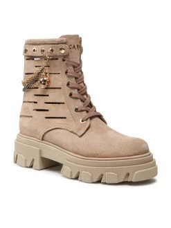 Η καλύτερη συμφωνία ❤️ Carinii Γυναίκες Biker Μποτάκια Μποτάκια B7887 Μπεζ ????