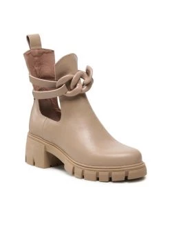 Εξοδος ???? Carinii Γυναίκες Biker Μποτάκια Μποτάκια B7889 Μπεζ ????