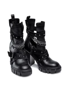 Νέος ✨ Carinii Γυναίκες Biker Μποτάκια Μποτάκια B7818 Μαύρο ???? -Carinii Εκπτώσεις unnamed file 760