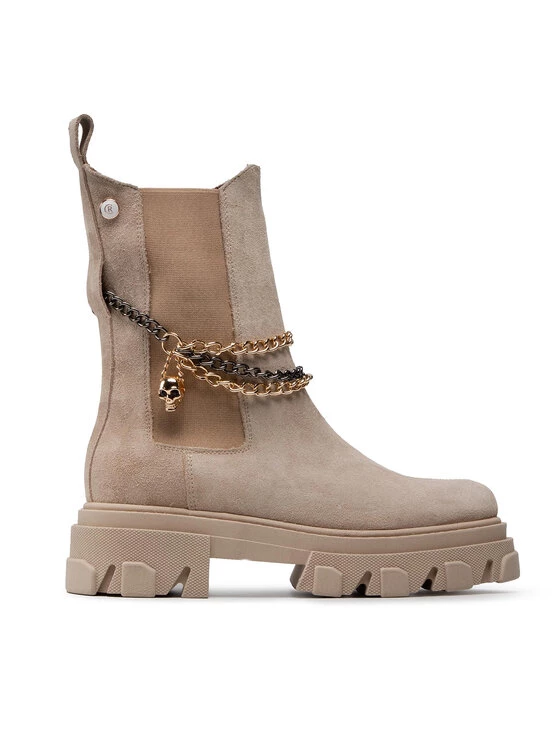 Συμφωνίες ✨ Carinii Γυναίκες Biker Μποτάκια Μποτάκια B5962 Μπεζ ???? 4 Συμφωνίες ✨ Carinii Γυναίκες Biker Μποτάκια Μποτάκια B5962 Μπεζ ???? - Image 2