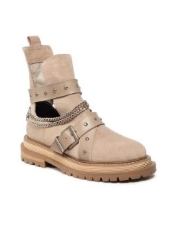 Καλύτερη πώληση ???? Carinii Γυναίκες Biker Μποτάκια Μποτάκια B8026 Μπεζ ????